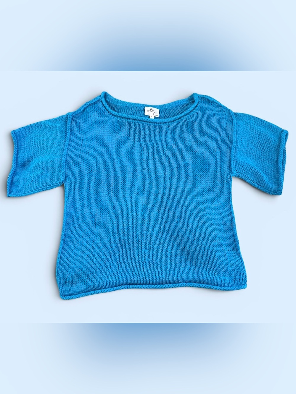 Milly Bright Blue Knit Sweater Size L